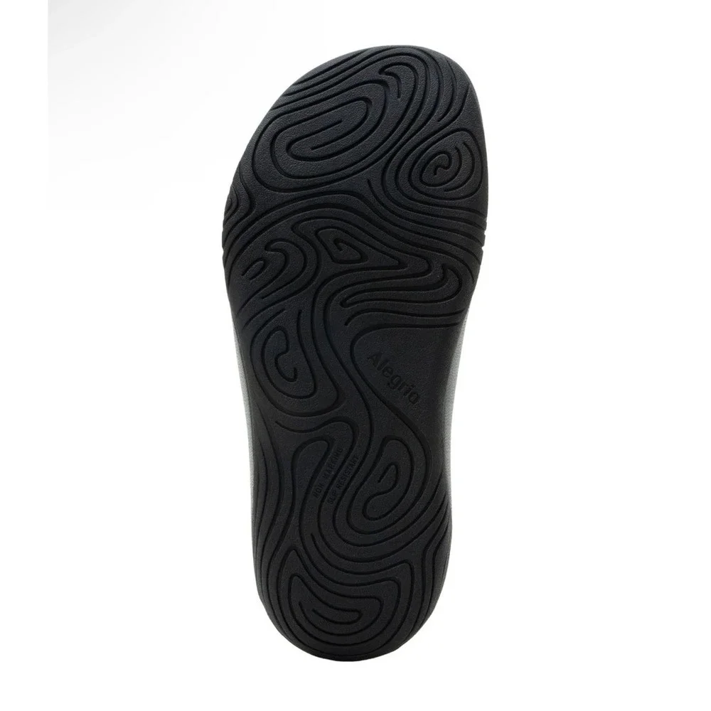 Alegria OVA8TION Raven Black RecoverMe Slide Sandals Women 6-6.5‎ OVA-6502 NEW